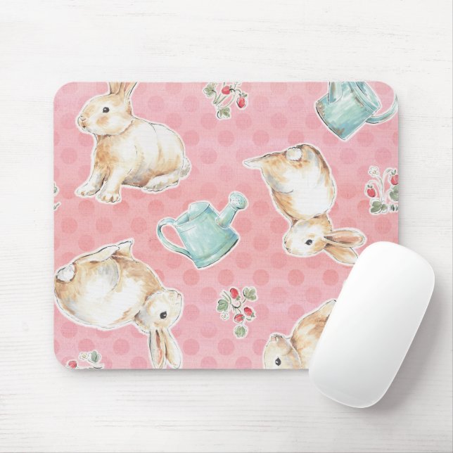 Mousepad Padrão de Bunnies Springtime (Com mouse)
