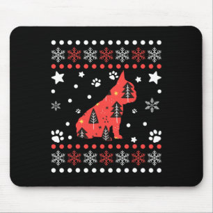 Mousepad Padrão de Cachorro de Natal Proprietário do Bulldo