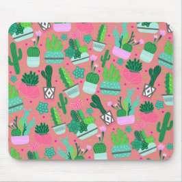 Mousepad Padrão de cacto rosa fofo do sudoeste divertido