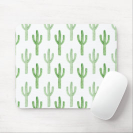 Mousepad Padrão de Cactus de Aquarela