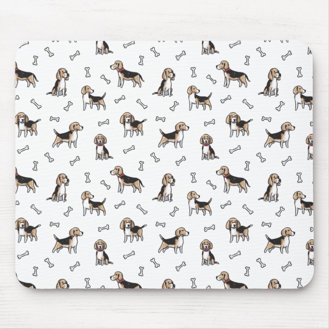 Mousepad Padrão de cães bichos (Frente)