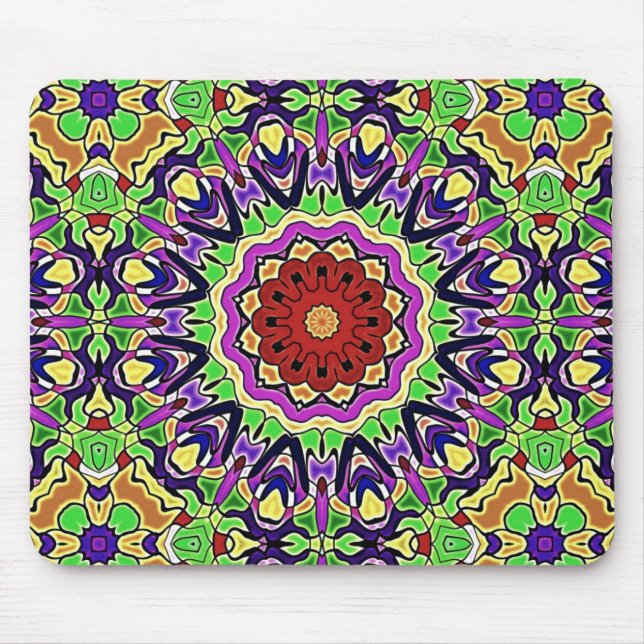 Mousepad Padrão de caleidoscópio colorido (Frente)