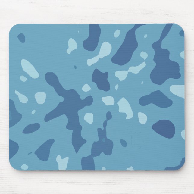 Mousepad Padrão de Camuflagem Abstrato Azul Pastel (Frente)