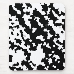 Mousepad Padrão de Camuflagem Abstrato preto e branco