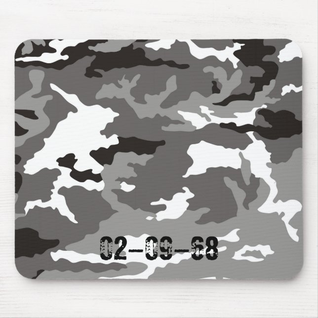 Mousepad Padrão de camuflagem de cinzas (Frente)