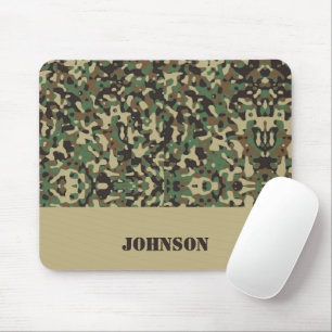 Mousepad Padrão de camuflagem de nome personalizado