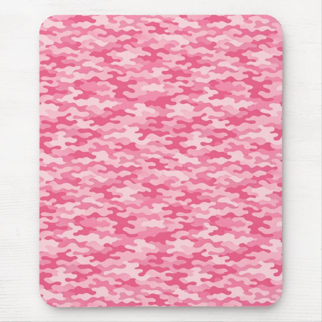 Mousepad Padrão de Camuflagem Feminina Rosa (Frente)