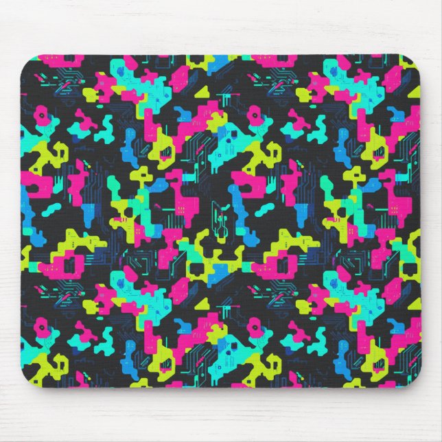 Mousepad Padrão de Camuflagem Neon (Frente)