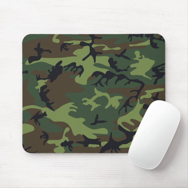 Mousepad Padrão de Camuflagem Verde Militar (Com mouse)