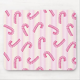 Mousepad Padrão de Candycanes Rosa de Natal