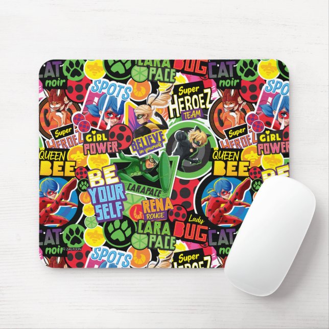Mousepad Padrão de Caracteres de Super Herói Miraculoso (Com mouse)