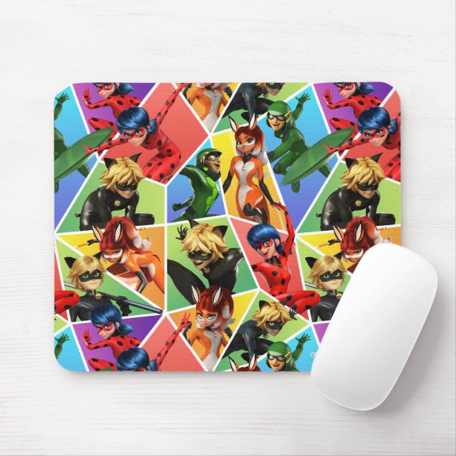 Mousepad Padrão de Caráter Colorido Miraculoso (Com mouse)