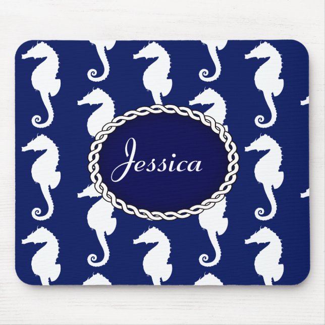 Mousepad Padrão de Cavalo-do-Mar sem Costura (Frente)