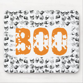 Mousepad Padrão de Caveira de Bolinho Laranja Halloween Spo