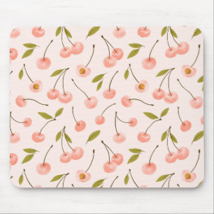 Mousepad Padrão de Cereja de Aquarela