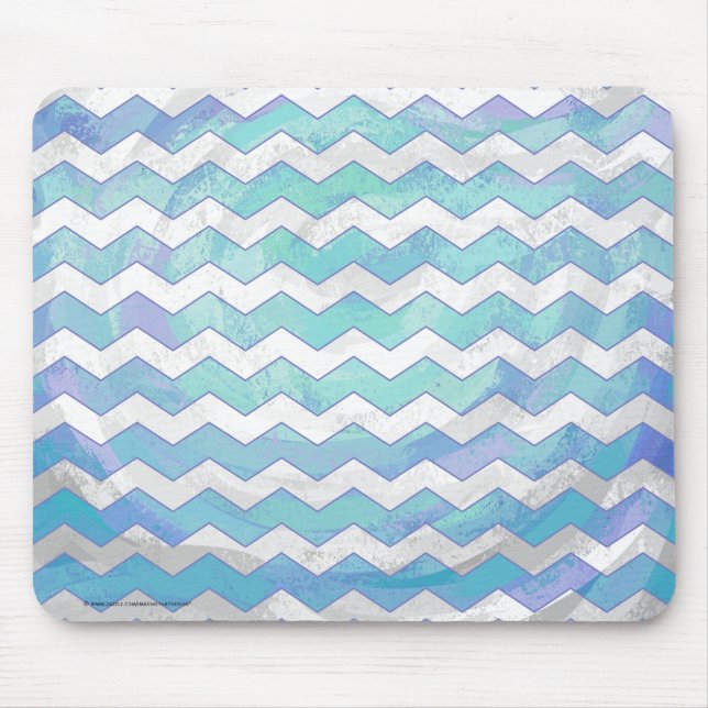 Mousepad Padrão de Chevron Azul Glacier (Frente)