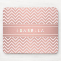 Padrão de Chevron Dourado Rosa moderno monograma