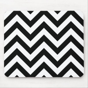 Mousepad Padrão de Chevrons de Zigzag preto e branco