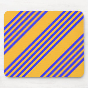 Mousepad Padrão de cinco faixas azul e amarelo