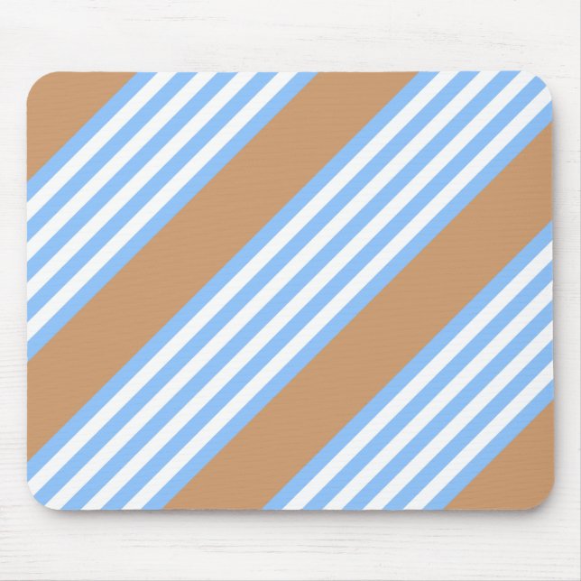 Mousepad Padrão de cinco faixas azul e branco com bronzeado (Frente)