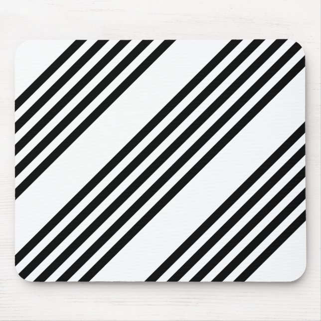 Mousepad Padrão de cinco faixas preto e branco (Frente)