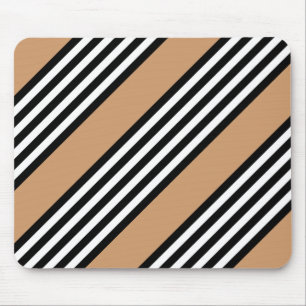 Mousepad Padrão de cinco faixas, preto e branco, com bronze