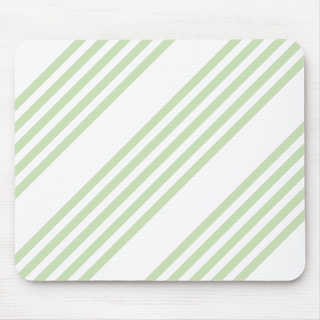 Mousepad Padrão de cinco faixas verde-claro e branco (Frente)