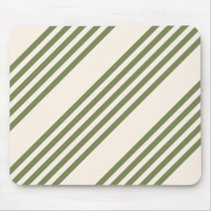 Mousepad Padrão de cinco faixas verde-oliva e bege