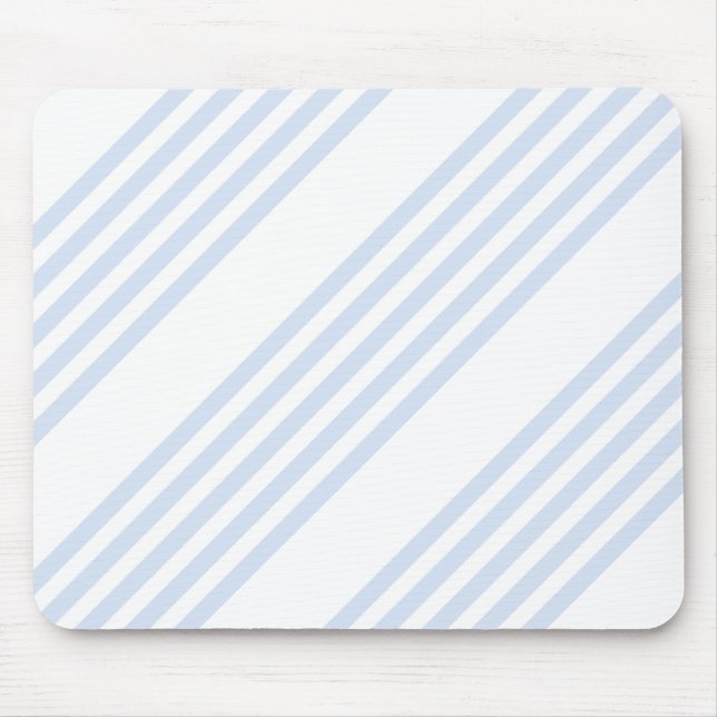 Mousepad Padrão de cinco listras azul-claro e branco (Frente)
