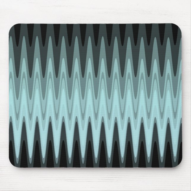 Mousepad Padrão de Cinza de Teal Preto Zig Zag (Frente)