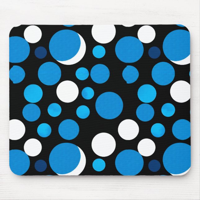 Mousepad Padrão de Círculos Azuis e Brancos (Frente)