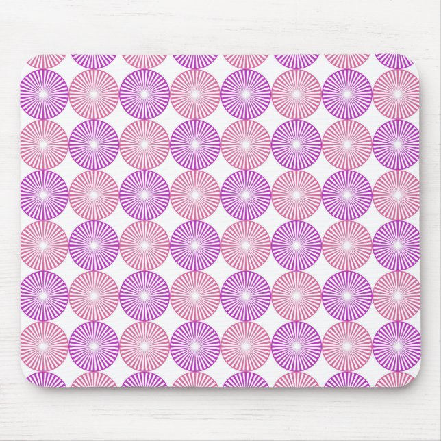 Mousepad Padrão de círculos rosa e roxo (Frente)