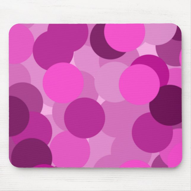 Mousepad Padrão de círculos sobrepostos cor-de-rosa (Frente)