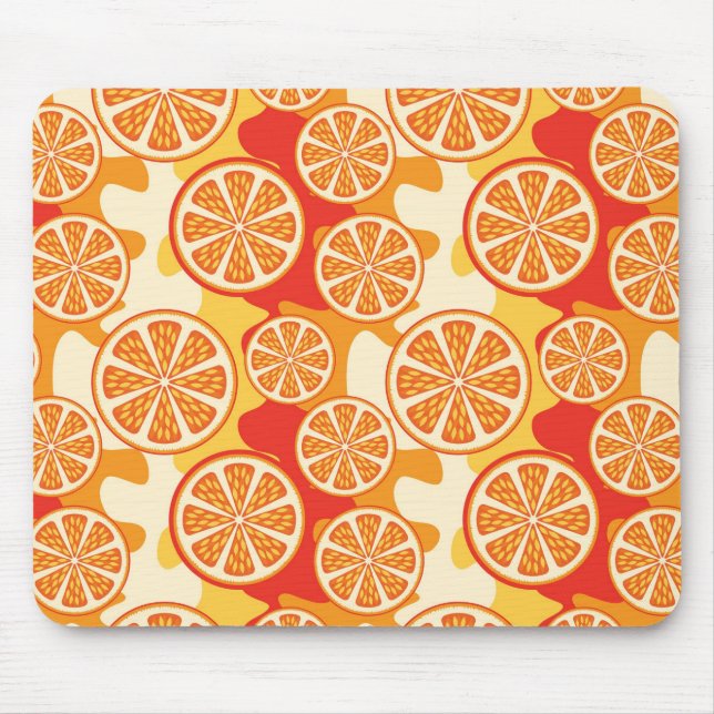 Mousepad Padrão de Citrus Laranja Retroativos (Frente)