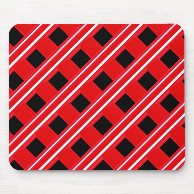 Mousepad Padrão De Classificação Vermelho E Branco (Frente)
