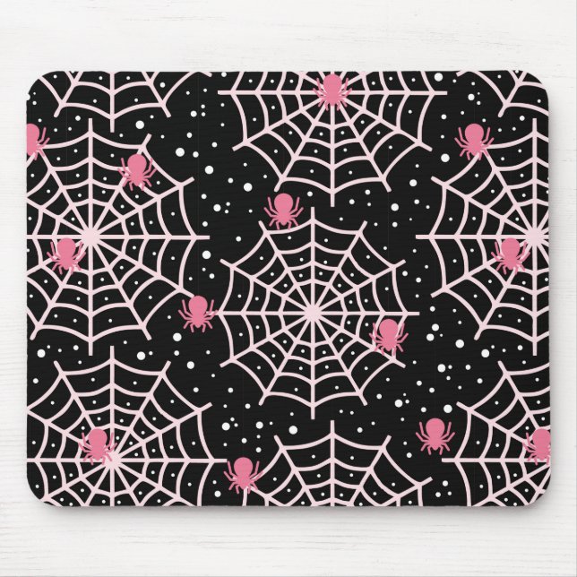 Mousepad Padrão de Cobwebs e aranhas do Halloween (Frente)
