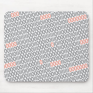 Mousepad Padrão de código binário vermelho preto em qualque
