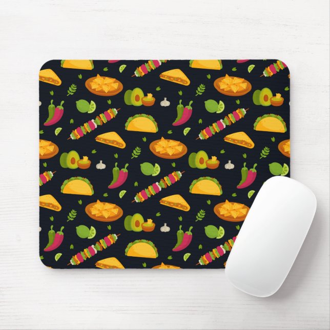 Mousepad Padrão de Comida mexicano Foodie Cute Summer (Com mouse)