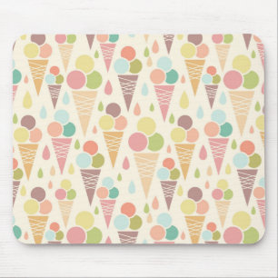 Mousepad Padrão de cones de Sorvete