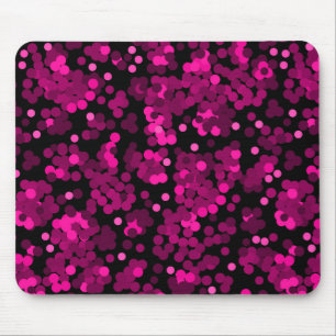 Mousepad Padrão de confete de bolinhas rosa e burgundy