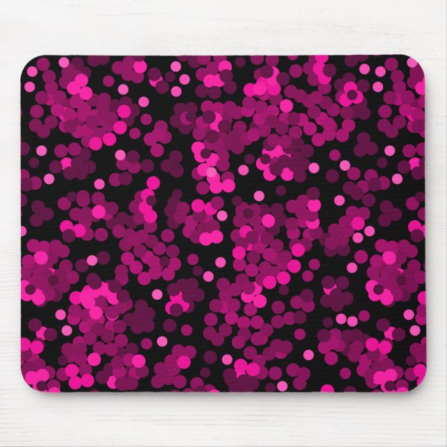 Mousepad Padrão de confete de bolinhas rosa e burgundy (Frente)