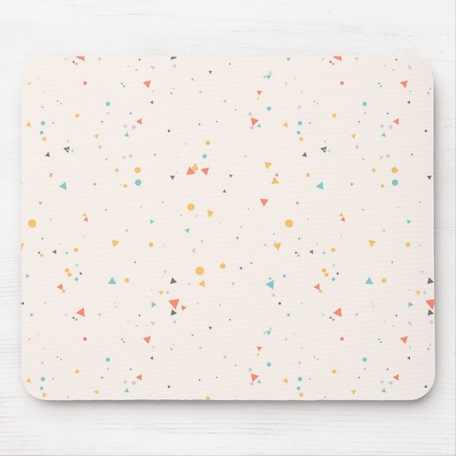 Mousepad Padrão de Confetti de Pontos e Triângulo (Frente)