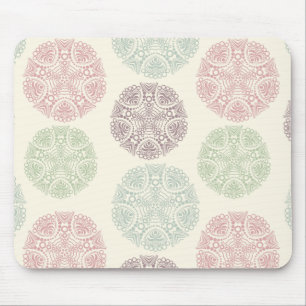 Mousepad Padrão de cor verde-rosa de cor pastel azul tanger