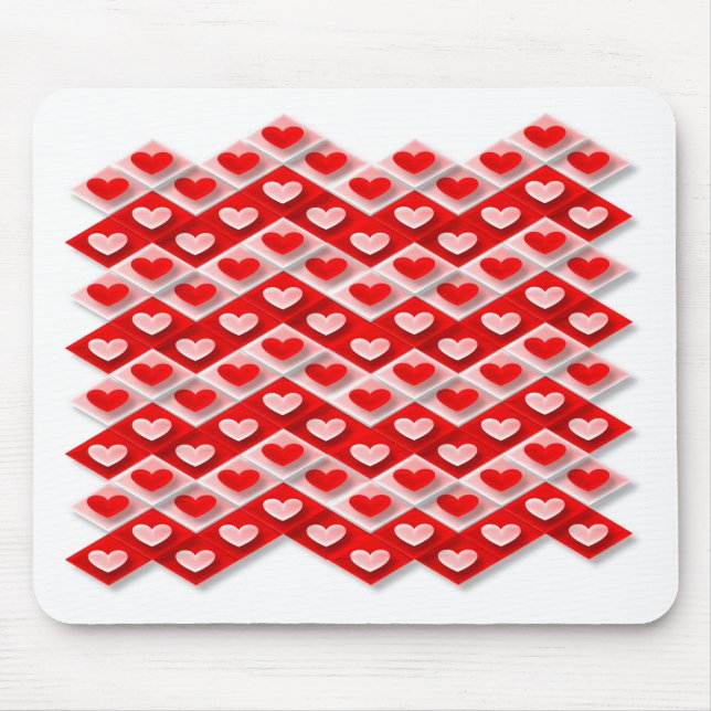 Mousepad Padrão de Coração de Amor (Frente)