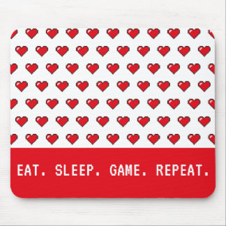 Mousepad Padrão de Coração de Pixel