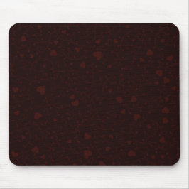 Mousepad Padrão de Coração Romântico Vermelho Borgonha Escu