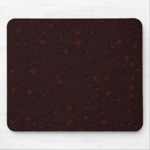 Mousepad Padrão de Coração Romântico Vermelho Borgonha Escu