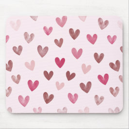 Mousepad Padrão de Coração Rosa Fofo – Design Romântico e E