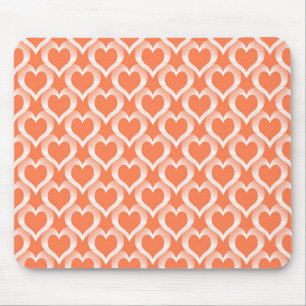Mousepad Padrão de Corações Brancos de Coral