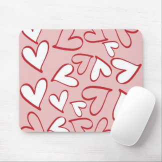 Mousepad Padrão de Corações Espalhados